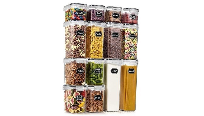 14-Pack Airtight Food Containers Set - 14 Free Labels. from Discount Experts