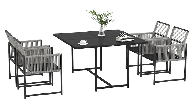 Outsunny 5-Piece Metal Dining Set – 2 Colours Outsunny 5-Piece Metal Dining Set – 2 Colours