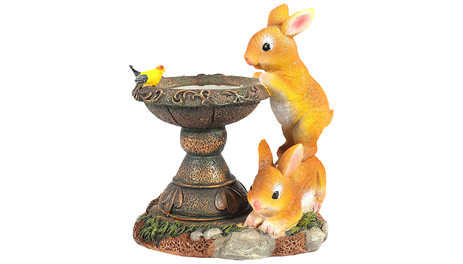 Solar Rabbit Statue Garden Lamp from Discount Experts