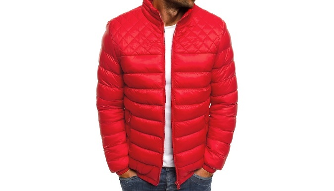 Solid-Color Padded Winter Coat - 4 Colours, 6 Sizes at Discount Experts