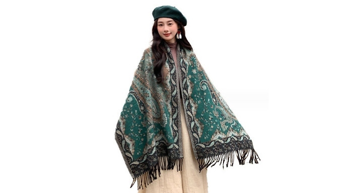 Oversized Tassel Shawl Scarf - 2 Colours at Discount Experts