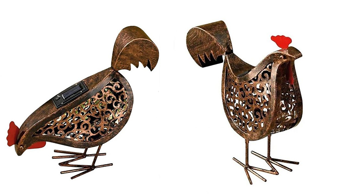 Metal Cut-Out Chicken Solar Light - 2 Styles from Discount Experts