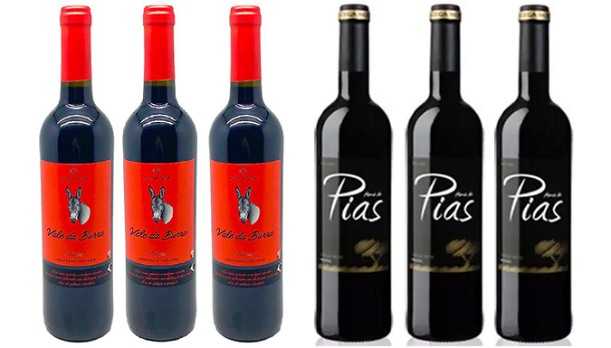 6 or 12-Pack 750ml Red Wine Bundle - 3 Varieties from Discount Experts