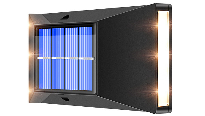 2, 4 or 6 Solar LED Garden Up & Down Wall Lights - 2 Colours at Discount Experts
