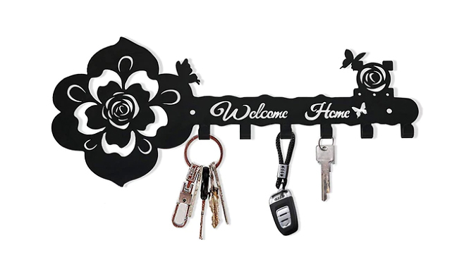 Metal Rose Wall-Hanging Key Holder from Discount Experts