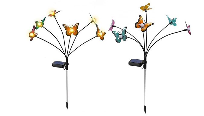 Solar-Powered Butterfly Decorative Garden Lamp - 2 Colours at Discount Experts