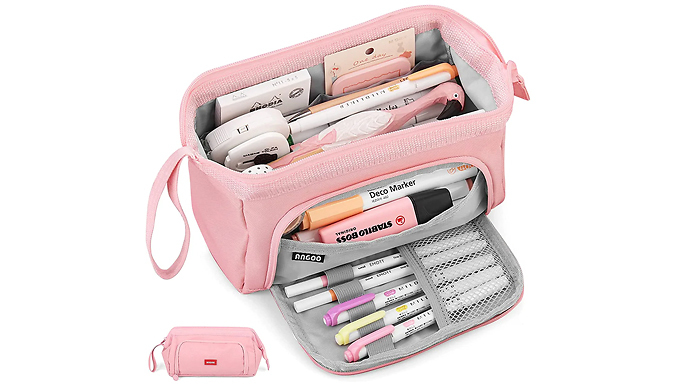 Large Pencil Cases with Zipper- 5 Colours Deal Price £9.99