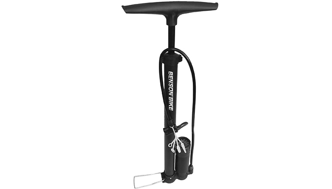 BENSON Universal Bicycle Pump with Analogue Gauge from Discount Experts