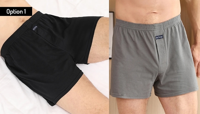 2-Pack or 4-Pack Solid Colour Boxers - 3 Options, 5 Sizes from Discount Experts