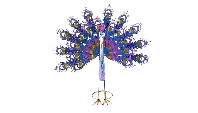 Metal Peacock Statue - 2 Sizes from Discount Experts