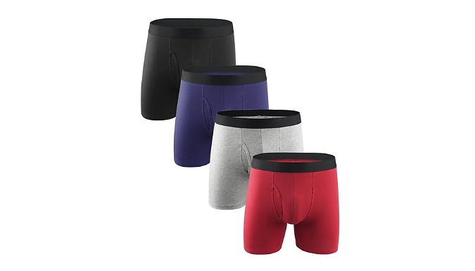 4 or 8-Pack Men's Cotton Boxer Briefs - 5 Sizes at Discount Experts