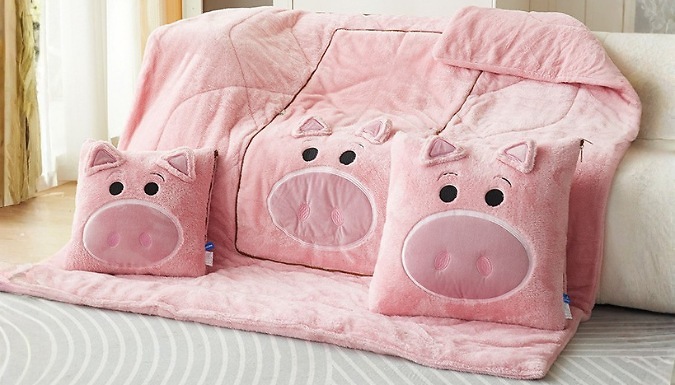 2-in-1 Cartoon Pillow and Blanket - 5 Designs from Discount Experts