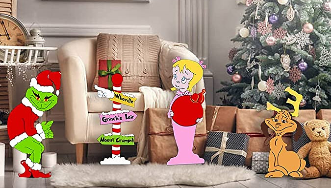 4-Piece Christmas Cartoon Creature Garden Decoration Set at Discount Experts