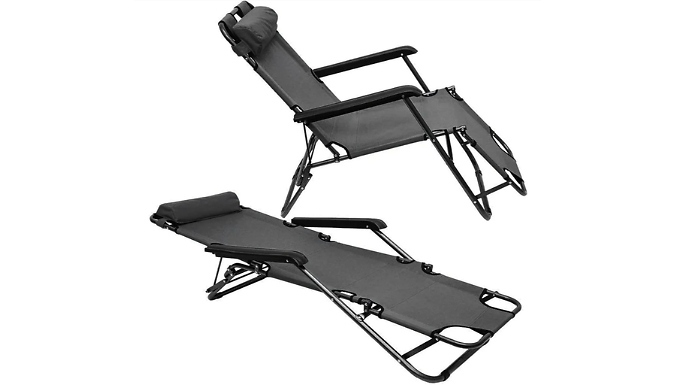 Image of XEO Home Set of 2 Zero-Gravity Folding Sun Loungers! - 4 Colours