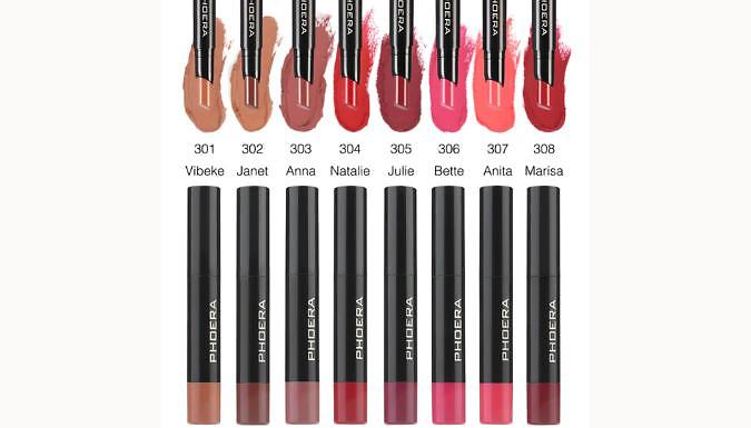 PHOERA Ultra Matte Non Transfer Lipstick - 8 Shades from Discount Experts