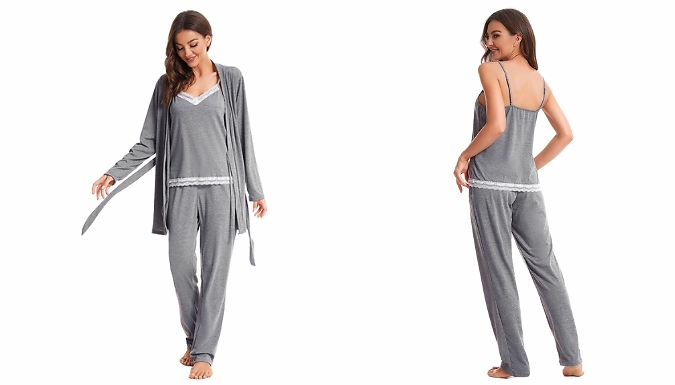 3-Piece Casual Pyjamas Set - 5 Colours, 5 Sizes from Discount Experts