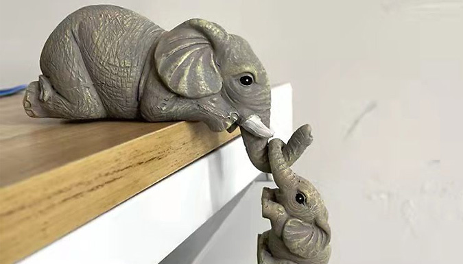 3-Piece Hanging Elephant Family Decorative Figurine Set at Discount Experts