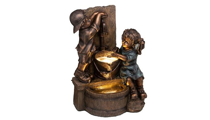 Mini Bronze Boy & Girl Garden Ornament - 4 Designs at Discount Experts