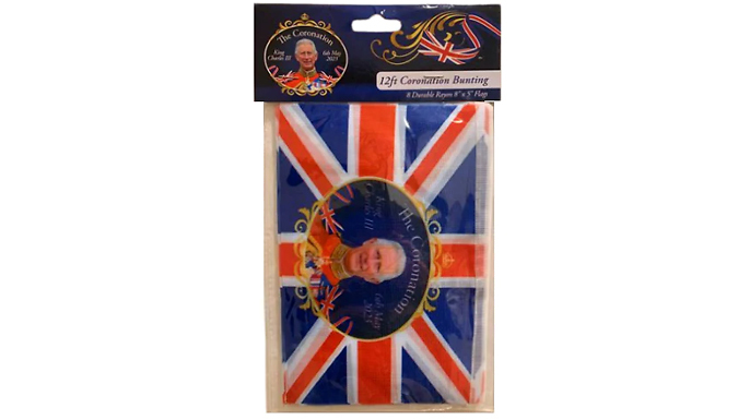 8, 16, or 24 King Coronation Printed Bunting Flags at Discount Experts
