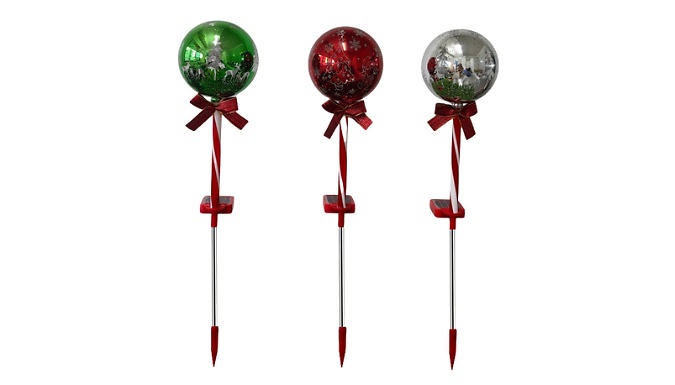 Solar Christmas Globe Stake Light - 3 Colours