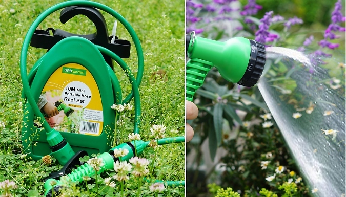 GR8garden 10m Portable Hose Reel Set. from Discount Experts