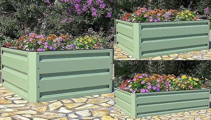 1 or 2-Pack of Metal Raised Garden Planters - 3 Sizes, 2 Colours. at Discount Experts