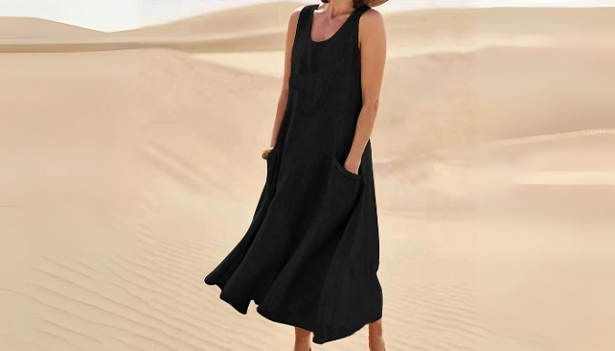 Sleeveless Crewneck Dress - 9 Colours, 8 Sizes at Discount Experts