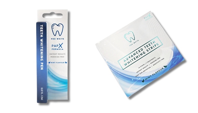 PAP-X Pro White Teeth Whitening - Pen or Strips from Discount Experts