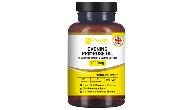 3-Month Supply of Prowise Evening Primrose Oil 1000mg - 90 Capsules at Discount Experts