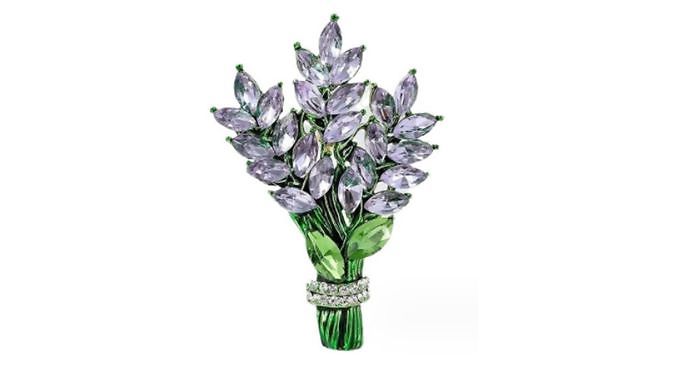 Elegant Lavender Bouquet Brooch at Discount Experts
