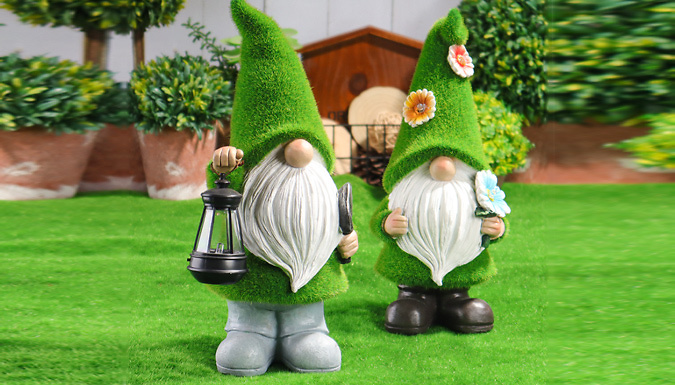 Solar-Powered Light-Up Garden Gnome - 4 Designs from Discount Experts