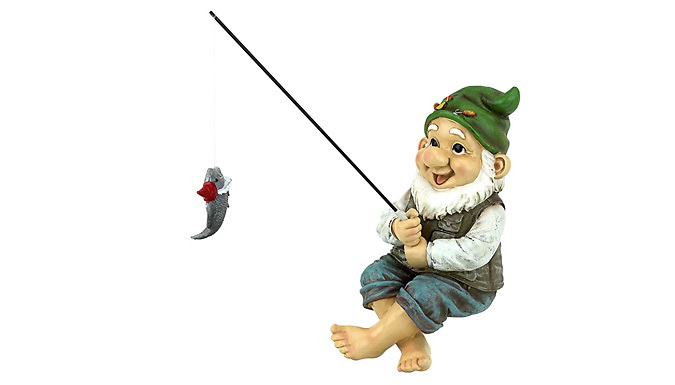 Ziggy the Fishing Garden Gnome Statue Deal Price £8.99