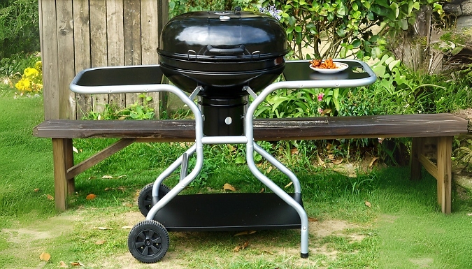 BBQ Grill Trolley with Side Tables BBQ Grill Trolley with Side Tables