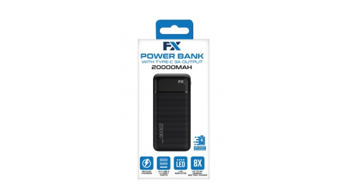 FX Power Bank with USB & USB-C 3A Outputs at Discount Experts