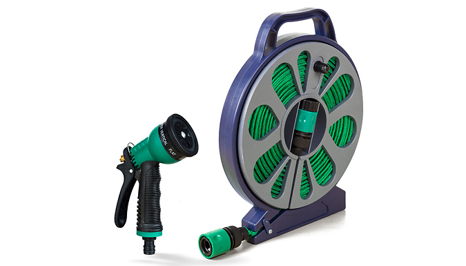 15m Flat Kink-Resistant Hosepipe with Spray Gun at Discount Experts