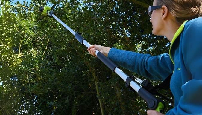 Garden Gear 2-in-1 Telescopic Chainsaw - Optional Spare Battery. at Discount Experts