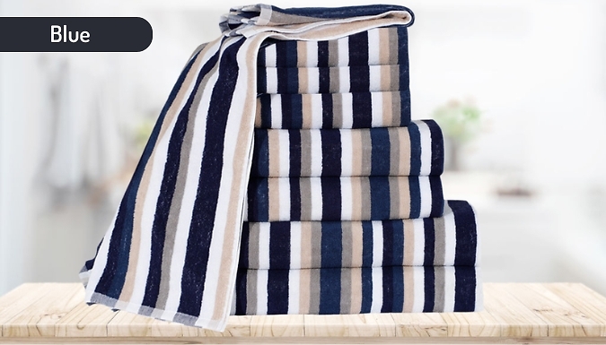 4 or 8pc Royal Victorian Stripe Egyptian Cotton Towel Bundle at Discount Experts