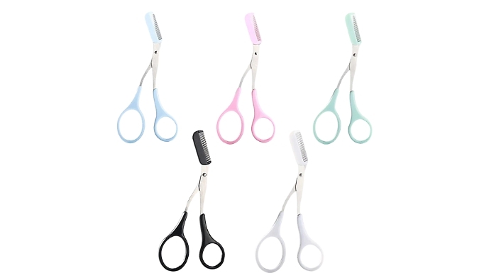 Stainless Steel Eyebrow Trimmer Scissors - 5 Colours from Discount Experts