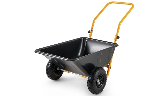 Image of COSTWAY Heavy-Duty 80L Dual Wheel Wheelbarrow!