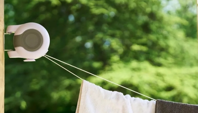 1 or 2 Wall-Mounted Twin Cable Washing Lines - 30M. from Discount Experts