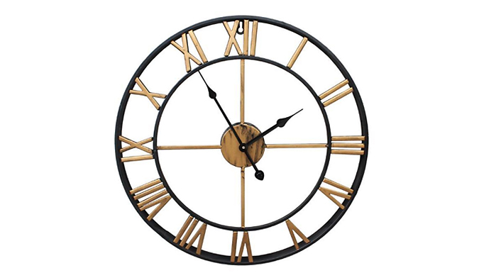 Giant Vintage Style Wall Clock - 3 Colours at Discount Experts