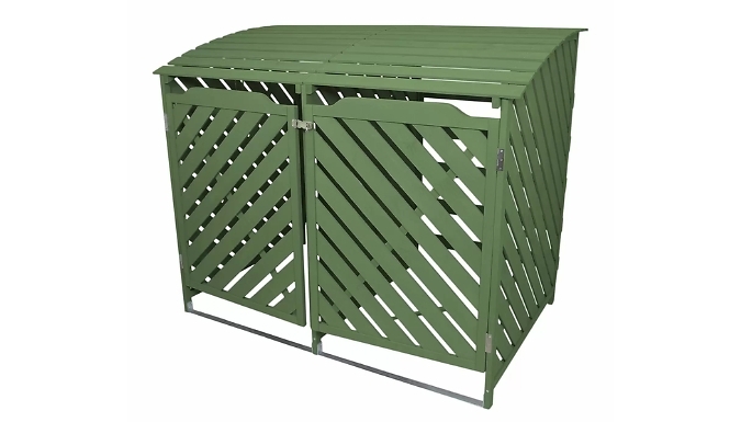Sage Green Double Wheelie Bin Storage Box Sage Green Double Wheelie Bin Storage Box