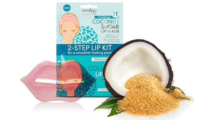 DermaV10 2-Step Scrub & Mask Lip Kit - 1, 3 or 5 from Discount Experts