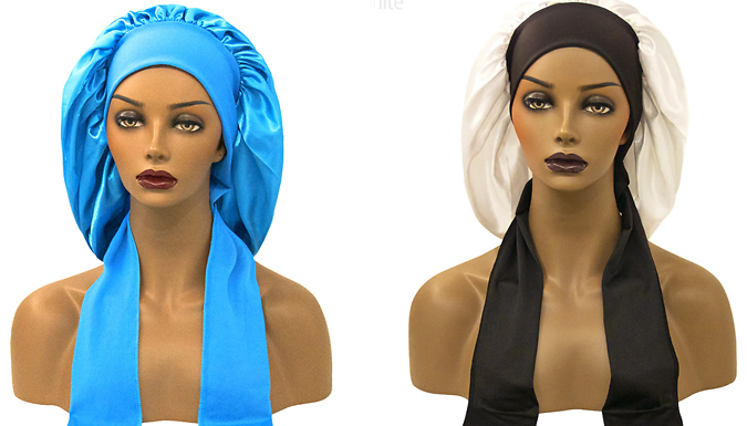 Large Satin-Style Bowtie Hair Bonnet Cap - 11 Colours at Discount Experts