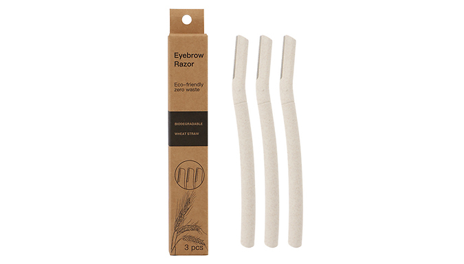 3-Piece Eco Friendly Wheat Straw Eyebrow Razor Set at Discount Experts