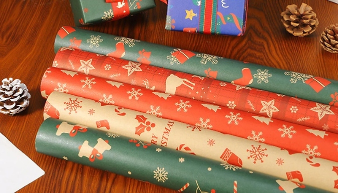 Christmas Gift Wrapping Paper Set - 6 or 10 Piece. at Discount Experts