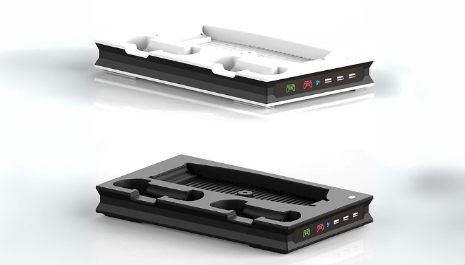 Dual Controller Cooling Charging Station with LED Light for PS5 - 2 Colours. at Discount Experts