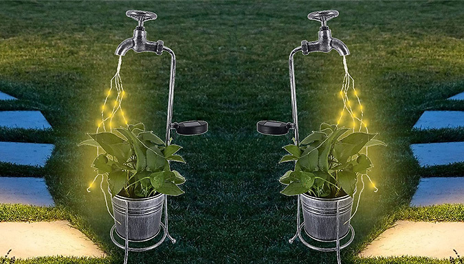 Solar LED Water Faucet Flowerpot at Discount Experts