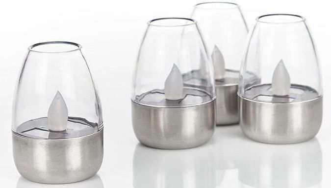 3-Piece Solar Outdoor Candles at Discount Experts