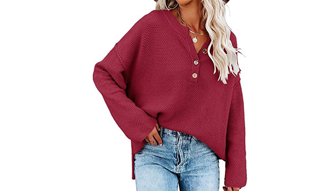 Women's Pullover Knitted Sweater - 4 Sizes & 4 Colours from Discount Experts